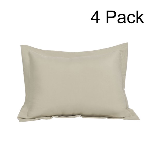 PiccoCasa 4 Pack Pillowcases Soft 1800 Microfiber Pillowcase, Queen Khaki