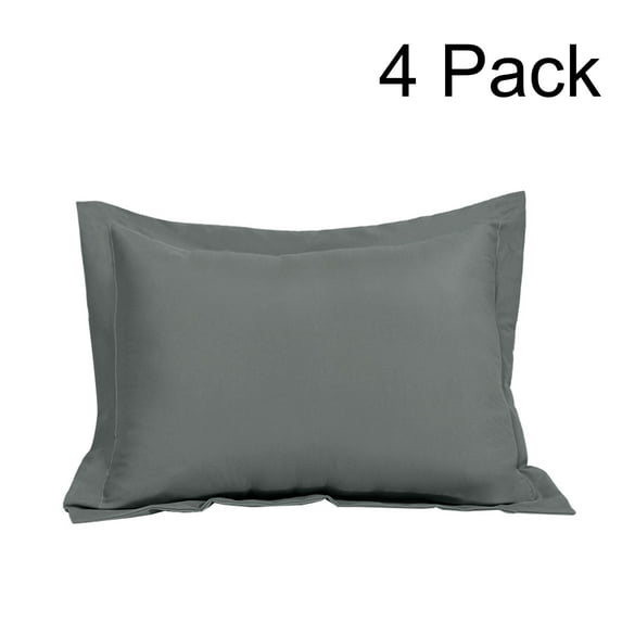 PiccoCasa 4 Pack Pillowcases Soft 1800 Microfiber Pillowcase, Standard Grey
