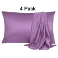 thumbnail image 1 of PiccoCasa 4 Pack Silk Satin Pillowcases Envelope Pillow Covers King Purple, 1 of 8