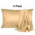 thumbnail image 1 of PiccoCasa 4 Pack Silk Satin Pillowcases Envelope Pillow Covers Non-Standard Caramel, 1 of 8