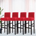 thumbnail image 1 of PiccoCasa 4 Pack Stretch Spandex Bar Stool Covers for Short Back Chair, Red, 1 of 8