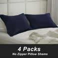 thumbnail image 1 of PiccoCasa 4 Pcs Pillowcases Soft Microfiber Pillow Shams Queen Navy Blue, 1 of 7