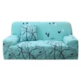 thumbnail image 1 of PiccoCasa 4 Seater Sofa Slipcover Spandex Floral Print Couch Cover, X-Large Light Blue, 1 of 8