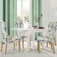 thumbnail image 1 of PiccoCasa 4Pcs Floral Dining Chair Cover Stretch Spandex Seat Protector, Blue+Beige, 1 of 7