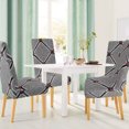 thumbnail image 1 of PiccoCasa 4Pcs Floral Dining Chair Cover Stretch Spandex Seat Protector, Gray+White+Red, 1 of 6