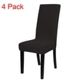 thumbnail image 1 of PiccoCasa 4Pcs Knit Jacquard Chair Slipcovers Thicker Dining Seat Protectors Black, 1 of 6