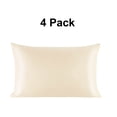 thumbnail image 1 of PiccoCasa 4Pcs  Silky Satin Pillowcases Zippered Pillow Covers King Cream, 1 of 7