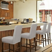 PiccoCasa 4Pcs Stretch Bar Stool Chair Covers for Short Back Chair, Light Grey