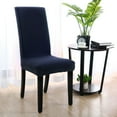 thumbnail image 1 of PiccoCasa 4Pcs Stretch Spandex Seat Slipcovers Plain Classic Chair Protectors, Dark Blue, 1 of 5