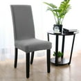 thumbnail image 1 of PiccoCasa 4Pcs Stretch Spandex Seat Slipcovers Plain Classic Chair Protectors, Gray, 1 of 5