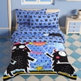 thumbnail image 1 of PiccoCasa 5 Piece Kids Bedding Set Brushed Polyester Black Cartoon Pattern Twin, 1 of 5