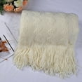 thumbnail image 1 of PiccoCasa 50"x60" Knitted Throw Blanket Bed Sofa Couch Decorative Beige, 1 of 6