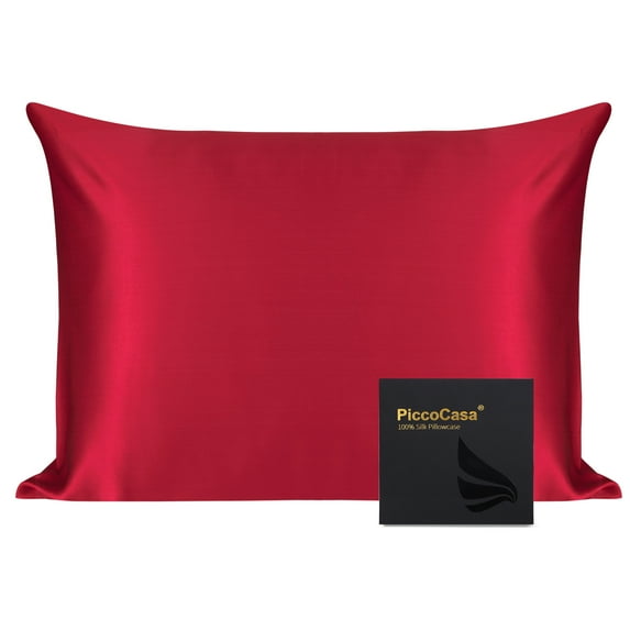 PiccoCasa 550 Thread Count Silk Pillowcase, Red King(20"x36")