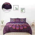 thumbnail image 1 of PiccoCasa 5pcs Polyester Duvet Cover Set Bohemian Bedding Set, Purple Queen, 1 of 7