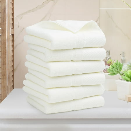 REGALWOVEN Hand Towel Set 14" x 30", Soft 100% Combed Cotton 600 GSM Luxury Towels for Bathroom Kitchen Beige 6