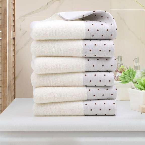 REGALWOVEN Hand Towel Set 14" x 30", Soft 100% Combed Cotton 600 GSM Luxury Towels Beige 6