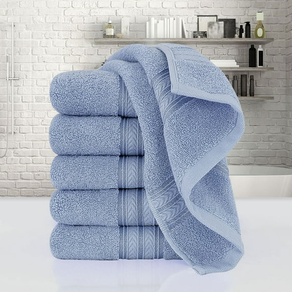 PiccoCasa 6PCS Cotton Soft Hand Towels Set for Bathroom 13" x 29" Blue