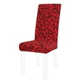 thumbnail image 1 of PiccoCasa 6Pcs Elastic Slipcovers Floral Chair Covers for Dining Room, Red and Black, 1 of 6