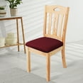 thumbnail image 1 of PiccoCasa 6Pcs Velvet Dining Chair Seat Cover Elastic Stretchable Slipcovers, 18"x8" Burgundy, 1 of 6