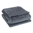 thumbnail image 1 of PiccoCasa All-Season Flannel Fleece, 1 Piece Twin(59' x 78')Blanket, Dark Gray, 1 of 8