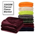 thumbnail image 1 of PiccoCasa All Season Flannel Fleece Blankets for Couch or Bed  Burgundy Full, 1 of 6