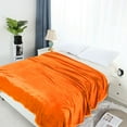 thumbnail image 1 of PiccoCasa All Season Lightweight Plush Fleece Blanket Soft Warm Flannel Bed Blanket Orange Queen (90"x90"), 1 of 6