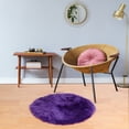 thumbnail image 1 of PiccoCasa Area Rug Faux Fur Carpet for Home, 2x2 Feet Round, Purple, 1 of 8