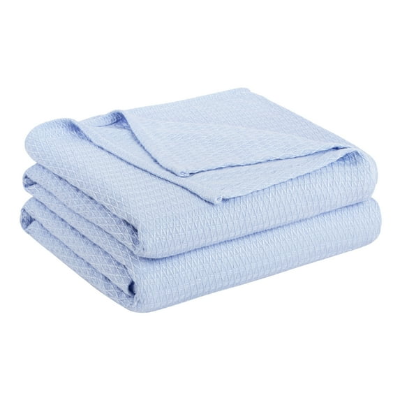 REGALWOVEN Bamboo Viscose Cooling Blanket All Seasons Breathable for Hot Sleepers for Bed, Sofa Light Blue Queen
