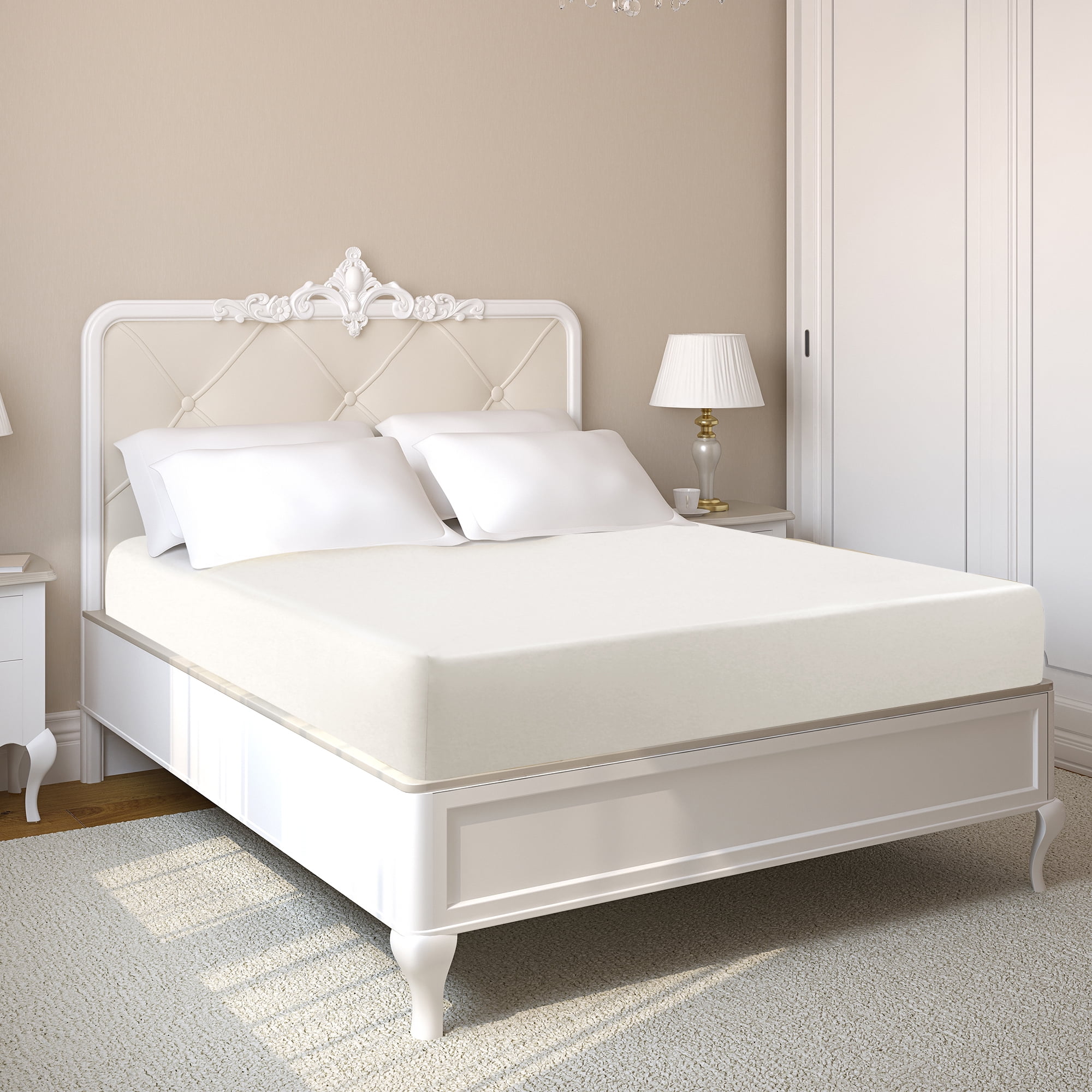 REGALWOVEN Fitted Sheet, Viscose Derived from Bamboo Soft Silky Breathable Wrinkle Fade Resistant Sheets with 16" Deep Pocket King Isabelline