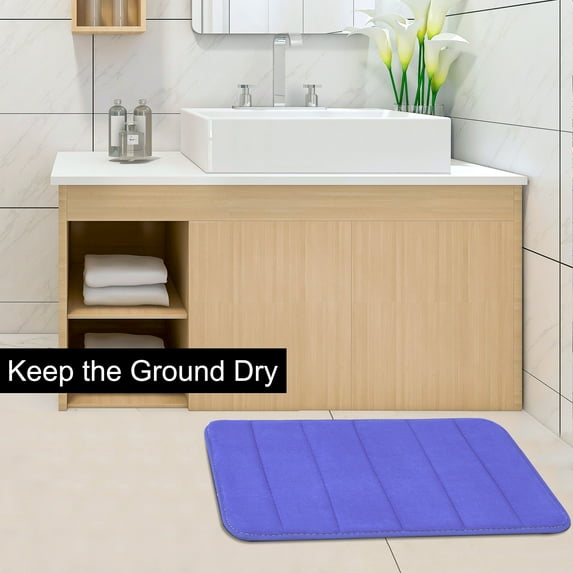 REGALWOVEN Bath Mat Memory Foam Bath Rugs for Bathroom, Blue 32" x 20"/80 x 50cm(L*W)