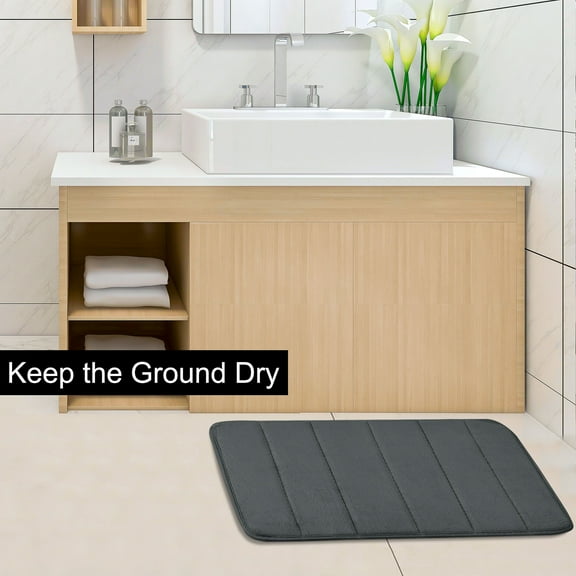 PiccoCasa Bath Mat Memory Foam Bath Rugs for Bathroom, Dark Gray 32" x 20"/80 x 50cm(L*W)