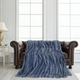 thumbnail image 1 of PiccoCasa Bed Blanket Mesh Soft Plush Fleece Blanket, Full 70"x78", Slateblue, 1 of 7