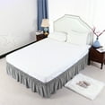 thumbnail image 1 of PiccoCasa Bed Skirt Polyester Elastic Wrap Around Dust Ruffle, Full Dark Gray, 1 of 7