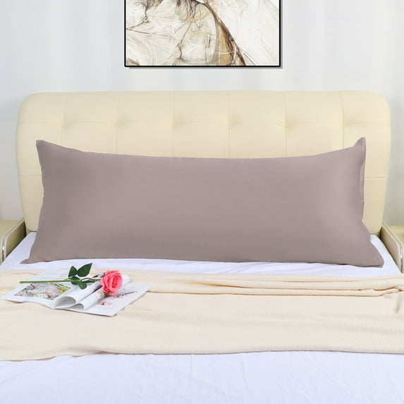 PiccoCasa Body Long Pillowcase Cotton Pillowcase with Zipper Jumbo Light Coffee Color