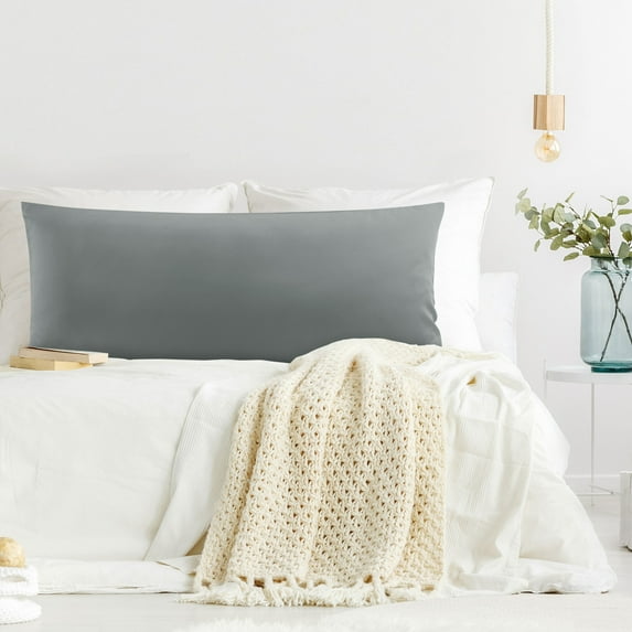 PiccoCasa Body Pillowcase 1Pc, Viscose from Bamboo with Zipper Dark Gray 20"x54"