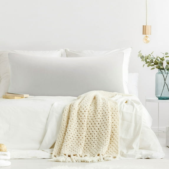 PiccoCasa Body Pillowcase 1Pc, Viscose from Bamboo with Zipper Isabelline 20"x48"