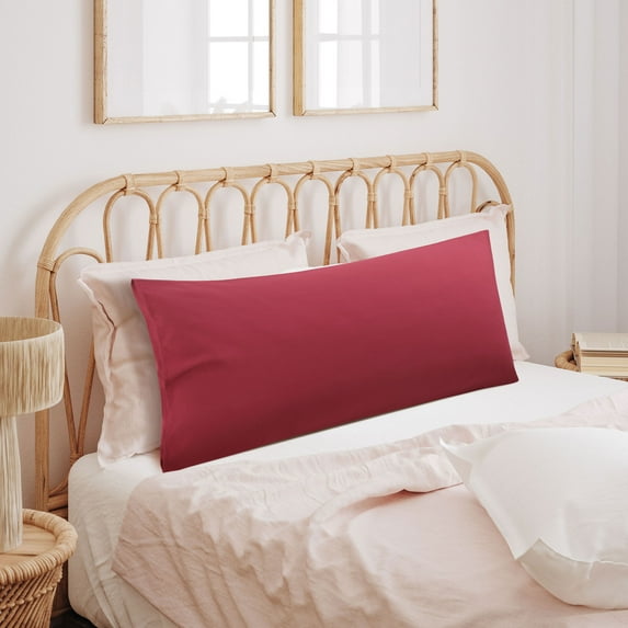 PiccoCasa Body Pillowcase Soft 1800 Series Microfiber Long Pillow Cover, Queen Wine