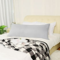 PiccoCasa Body Pillowcases Microfiber Pillow Cover with Zipper, Standard Light Gray