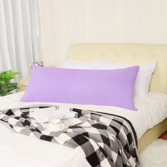 PiccoCasa Body Pillowcases Microfiber Pillow Cover with Zipper, Standard Lilac 20"x48"