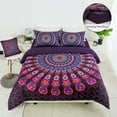 thumbnail image 1 of PiccoCasa Bohemian Duvet Cover Set 5 Piece Microfiber Bedding for King Bed, Purple, 1 of 6
