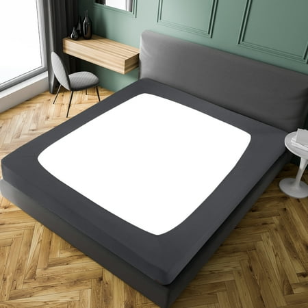 PiccoCasa Box Spring Cover Wrap Around 4 Sides Bed Skirt, Smooth Stretchy Slate Grey King