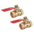 thumbnail image 1 of PiccoCasa Brass Air Ball Valve Shut Off Switch G1/4 Female to Female Pipe Coupler 180 Degree Operation Handle 2Pcs, 1 of 3