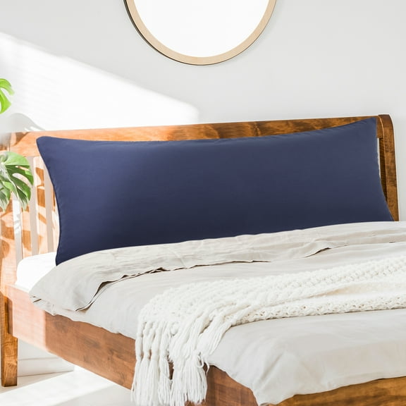 PiccoCasa Brushed Body Microfiber Zippered Pillowcase Navy 20"x48"