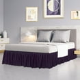 thumbnail image 1 of PiccoCasa Brushed Microfiber Bed Skirt, Elastic Dust Ruffle, Full Dark Purple, 1 of 7