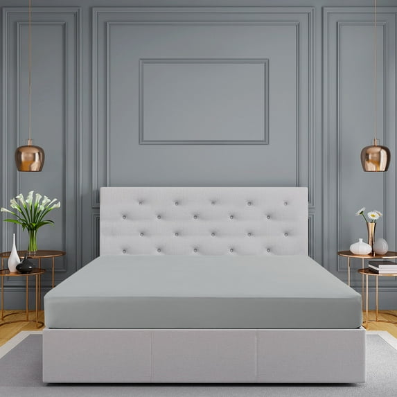 PiccoCasa Brushed Microfiber Fitted Sheet Queen Mattress Protector, 78"x60" Gray