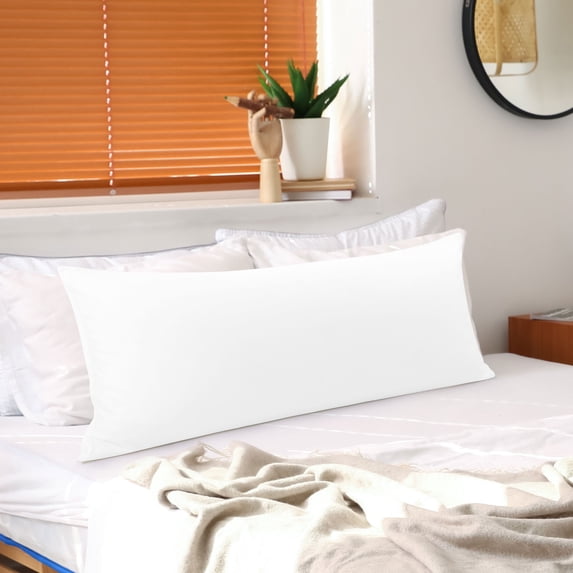 PiccoCasa Brushed Microfiber Pillowcase Body Pillow Pillowcase, Jumbo Snow White