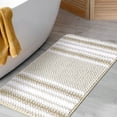 thumbnail image 1 of REGALWOVEN Chenille Bathroom Rug Extra Soft Fluffy, Striped Bath Mat Shaggy Rugs Super Absorbent Area Rugs Bone 20"x32", 1 of 7