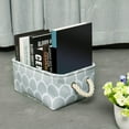 thumbnail image 1 of PiccoCasa Collapsible Storage Bin Basket with Drawstring, Gray Petal Large, 1 of 6