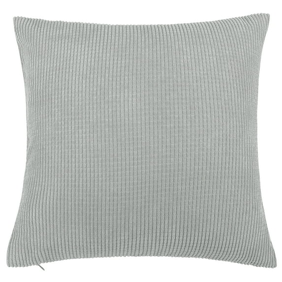 PiccoCasa Corduroy Modern Solid Square Corn Striped Throw Pillow Cover, Grey, 26"x26", 4 Pack