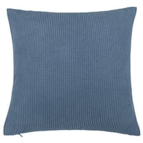 PiccoCasa Corduroy Solid Square Corn Striped Throw Pillow Cover, Navy Blue, 18"x18", 2Pcs